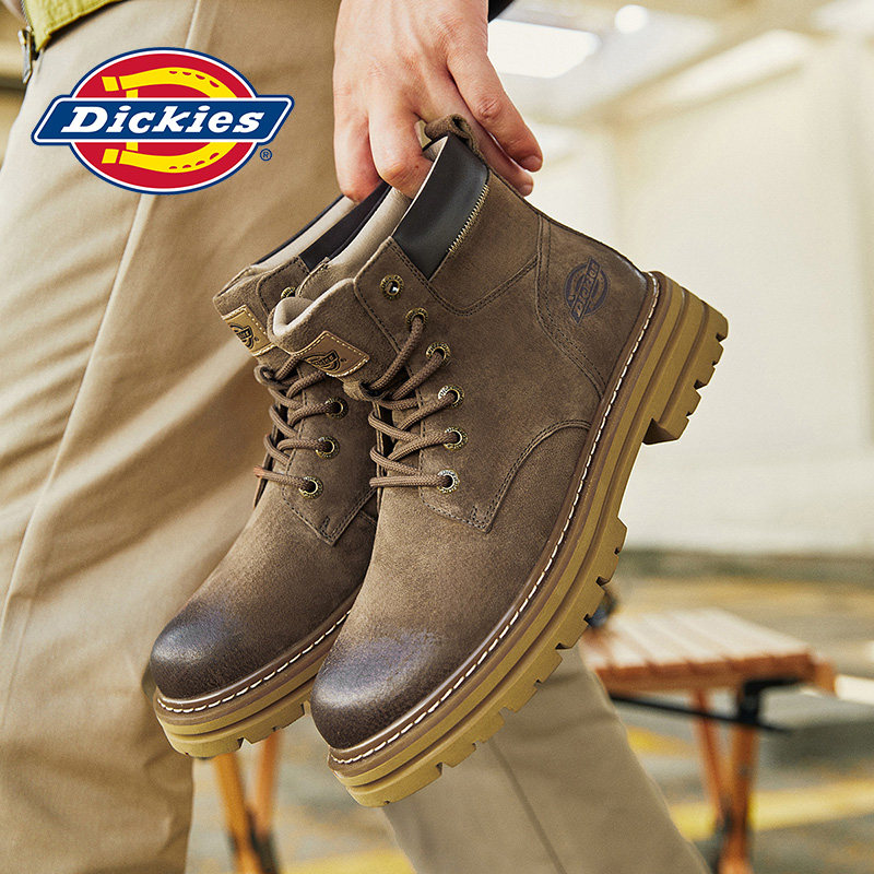 Dickies马丁靴男款2025新款夏季男靴真皮增高帮英伦风工装靴子男,流行男鞋,马丁靴,淘宝优惠券,粉丝福利购,淘宝优惠卷