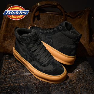 Dickies高帮鞋男款冬季男鞋德训鞋男板鞋加绒棉鞋复古休闲鞋子男