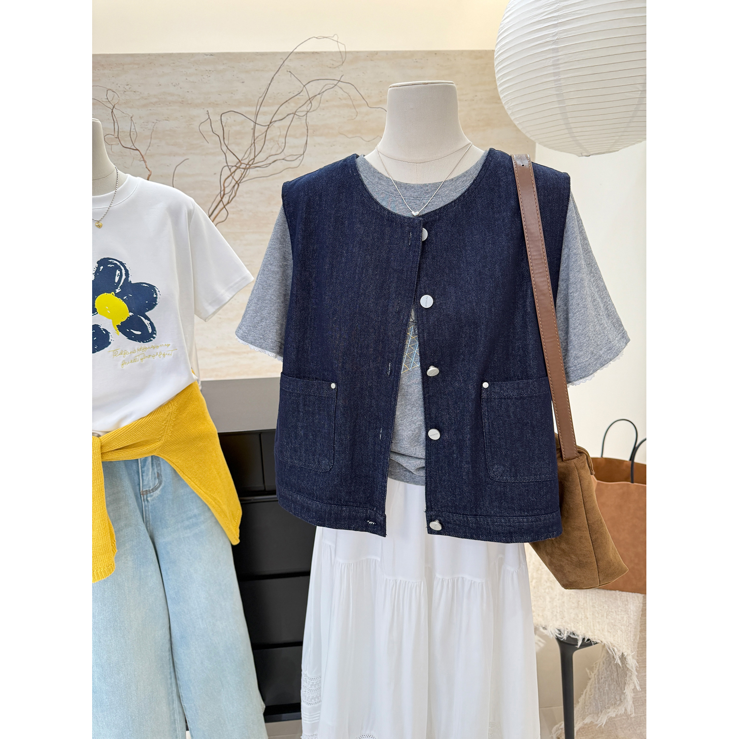 水洗宽松显瘦牛仔马甲女上衣