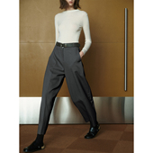 阔腿西裤 MeeLeeMeeLab 原创绅士优雅挺括精纺羊毛香蕉型西裤 春秋