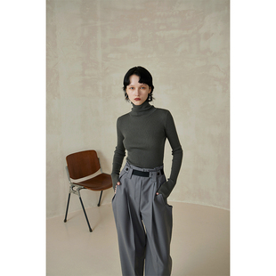 MeeLeeMeeLab 内搭毛衣 绅士优雅复古otw羊毛紧身合体针织打底衫