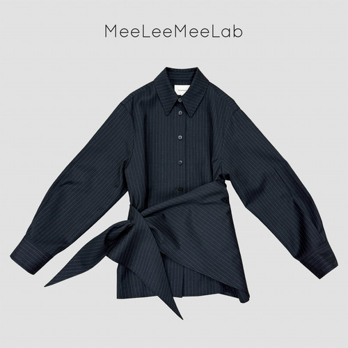 MeeLeeMeeLab 原创绅士优雅澳毛初剪羊毛多穿式宽松衬衫外套