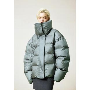 MeeLeeMeeLab原创绅士优雅超轻柔大立领面包款白鹅绒羽绒服 秋冬