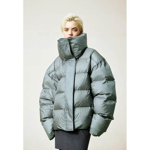 超轻柔白鹅绒羽绒服大立领