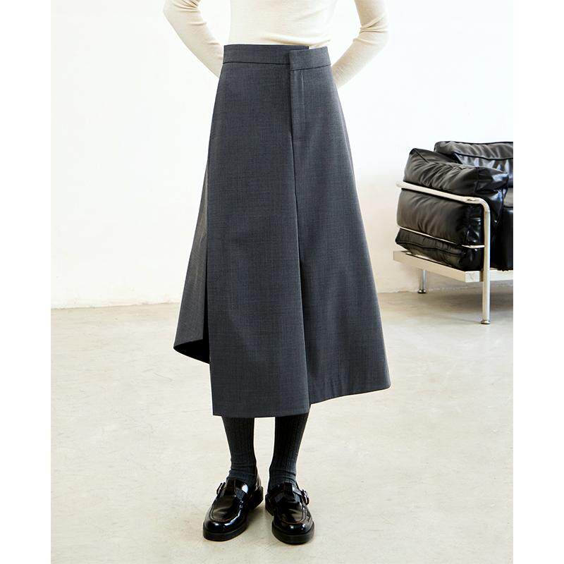 MeeLeeMeeLab 原创绅士优雅不对称设计挺括精纺羊毛半裙 秋冬,女装/女士精品,半身裙,淘宝优惠券,粉丝福利购,淘宝优惠卷