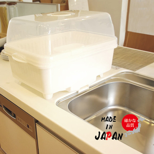 日本厨房置物架滤水架带盖收纳架