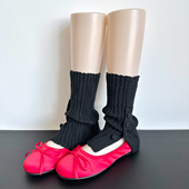 走秀款 日系JK黑色袜套女秋冬季 纽扣开叉y2k灰腿套短款 中筒堆堆袜