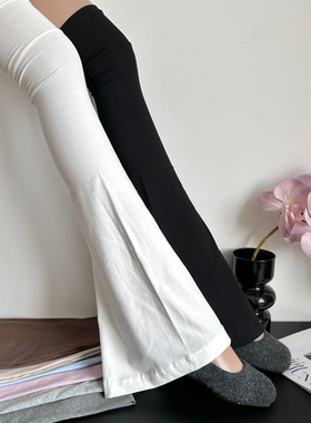 黑色长筒袜套女春夏季薄款微压弹力显瘦喇叭阔腿过膝白护膝堆堆袜