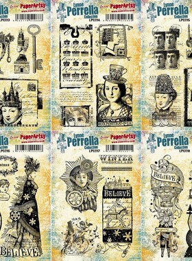 Paper Artsy复古人物贵妇橡胶泡棉印章 进口Lynne Perrella之三