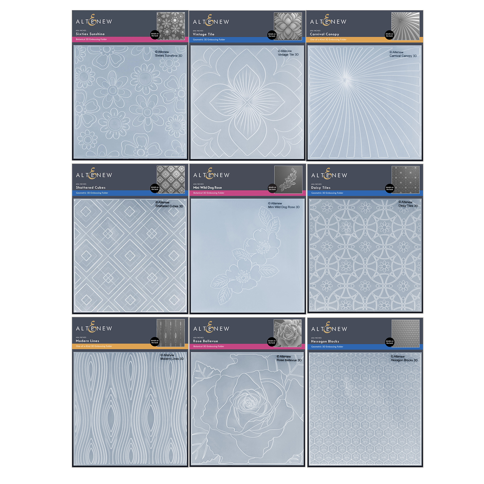 新Altenew塑料压花模板 凹凸板印夹纹理夹立体Embossing Folder16