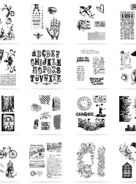 Tim Holtz英文字母橡胶手帐印章Stampers Anonymous