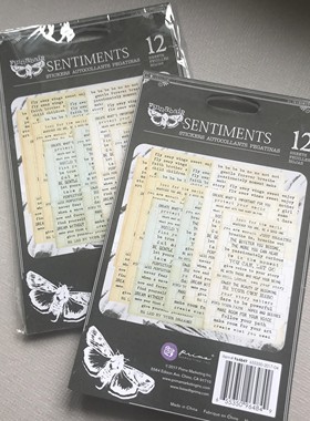 Prima复古词条英文手帐贴纸本Sticker Pad Sentiments