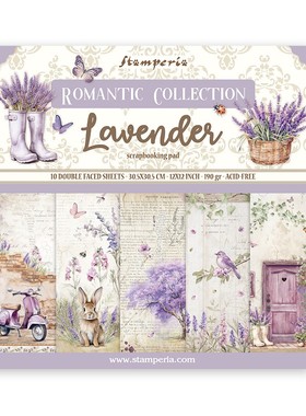 Stamperia薰衣草 紫色法国浪漫进口背景纸本模具Lavender