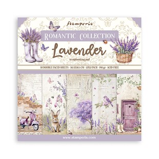 Stamperia薰衣草 紫色法国浪漫进口背景纸本模具Lavender