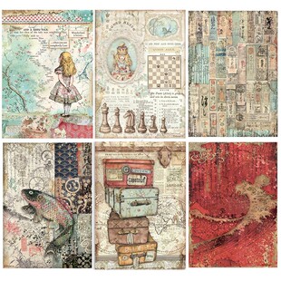 Stamperia轻薄复古背景糯米纸章鱼蝶古巴特Rice Paper Decoupage