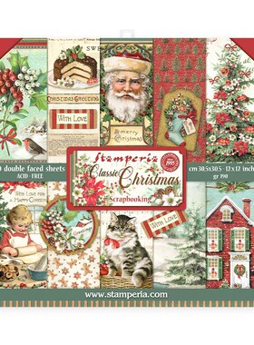 Stamperia经典+粉色圣诞节 圣诞老人纸本Classic Pink Christmas