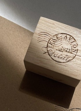 Jieyanow邮戳航空信木印章百搭 手帐ins风Postmark x SOM