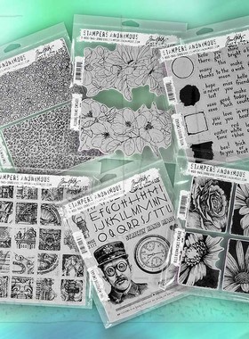 2023Tim Holtz复古橡胶泡棉印章检查员花草Cling mount stamps