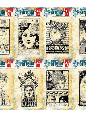 Paper Artsy新款迷你进口印章 复古人物橡胶泡棉Lynne Perrella