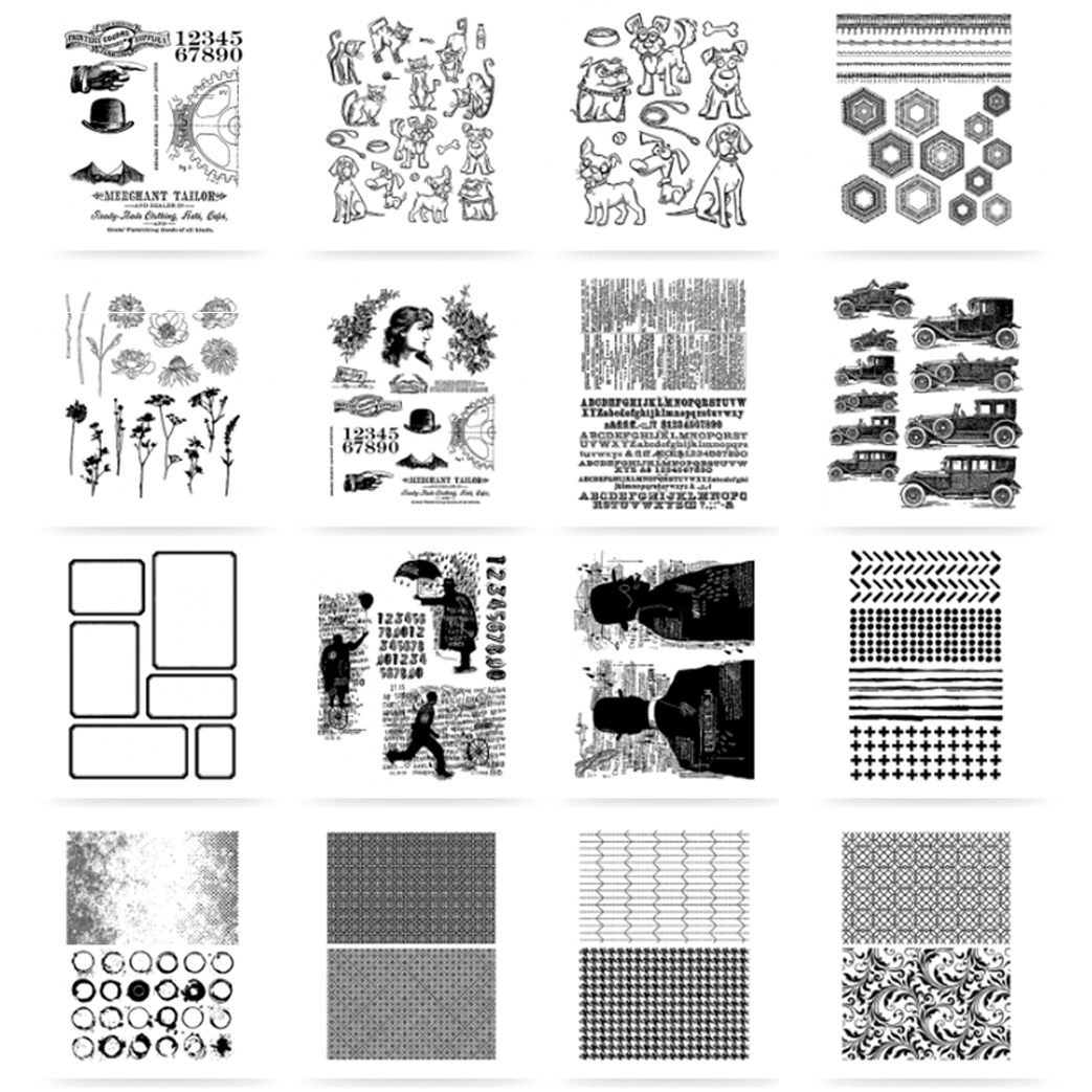 美国进口复古橡胶标签花朵印章