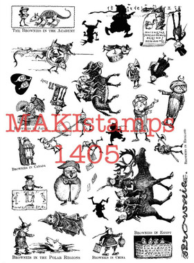 复古手绘布朗尼胶皮印章 德国进口旅游旅途Maki stamps1405
