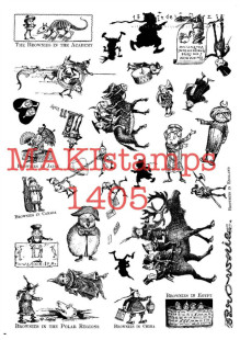 复古手绘布朗尼胶皮印章 德国进口旅游旅途Maki stamps1405