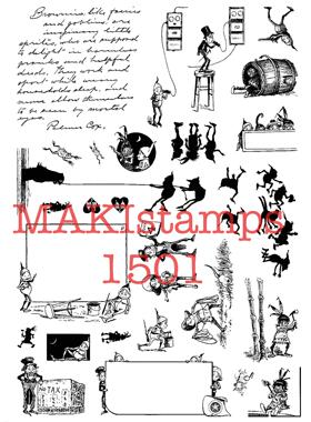Maki stamps德国复古手绘疯狂布朗尼手帐印章1501 MAKIstamps