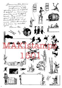 Maki stamps德国复古手绘疯狂布朗尼手帐印章1501 MAKIstamps