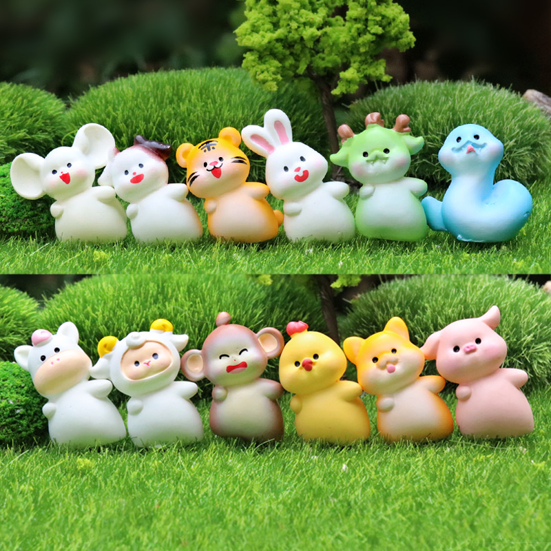 迷你十二生肖盲盒玩偶微景观摆件