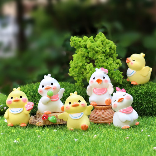 呆萌小鸭子模型公仔过家家玩具