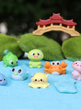 潮玩海洋生物树脂盲袋公仔小摆件