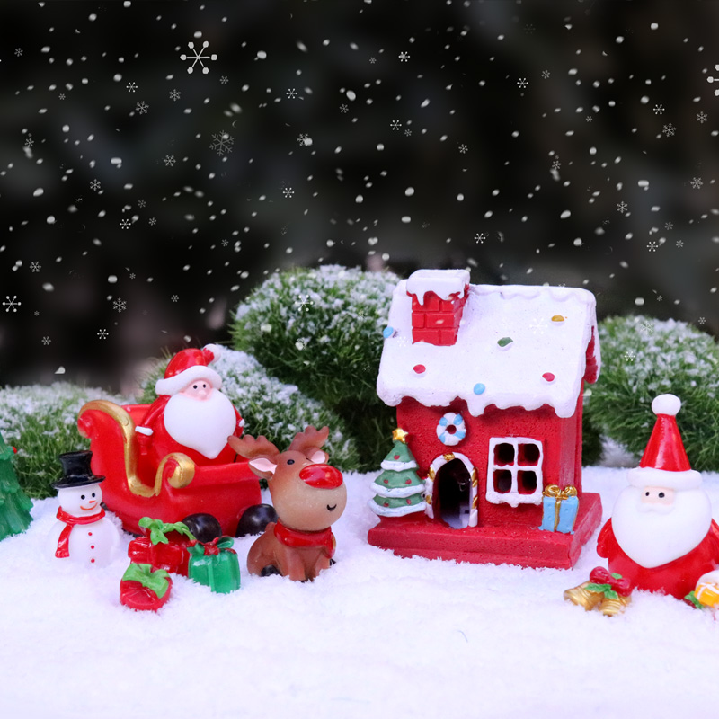 带亮灯雪景小房屋diy圣诞节礼物