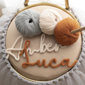 宝宝卧室手工毛线编织卡通字母数字姓名定制装 饰挂件周岁生日礼物