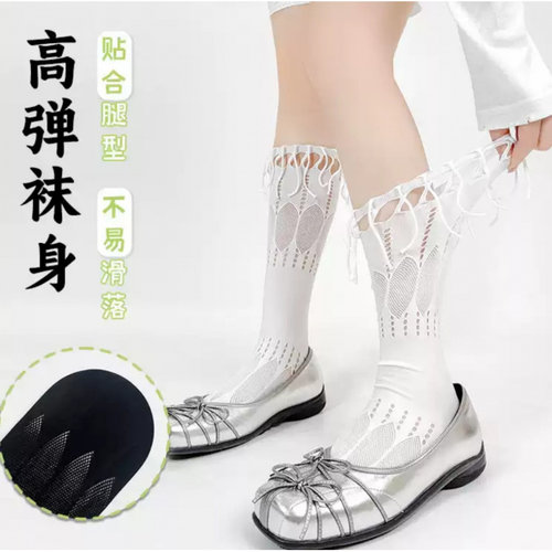 夏季薄款白色花边袜子女日系jk镂