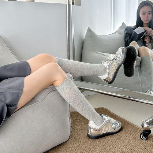 日系小腿袜子女生长高筒及膝袜运