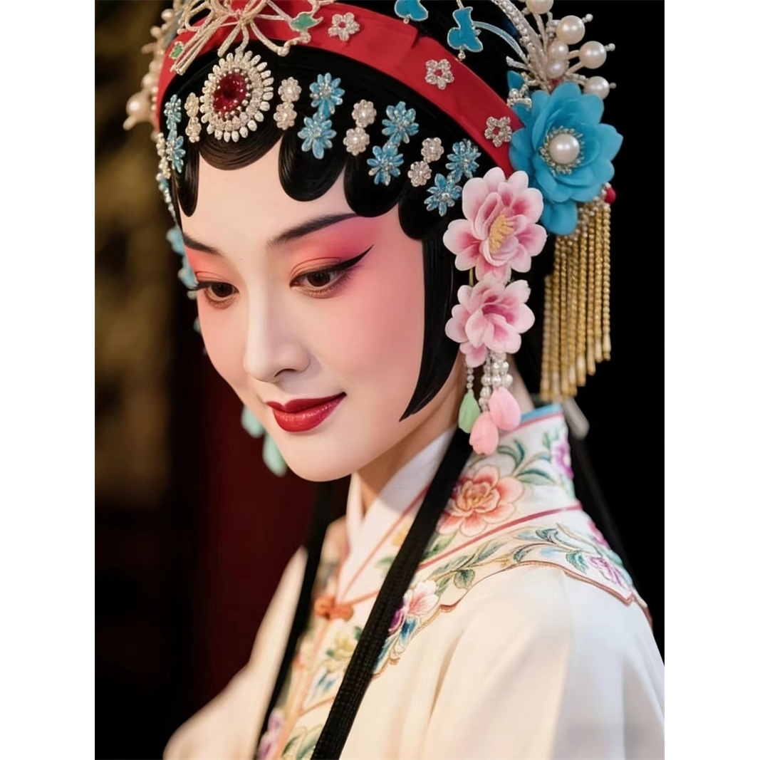 超美戏曲花旦京剧昆曲人物贴画客厅卧室书房国朝美女海报防水自粘