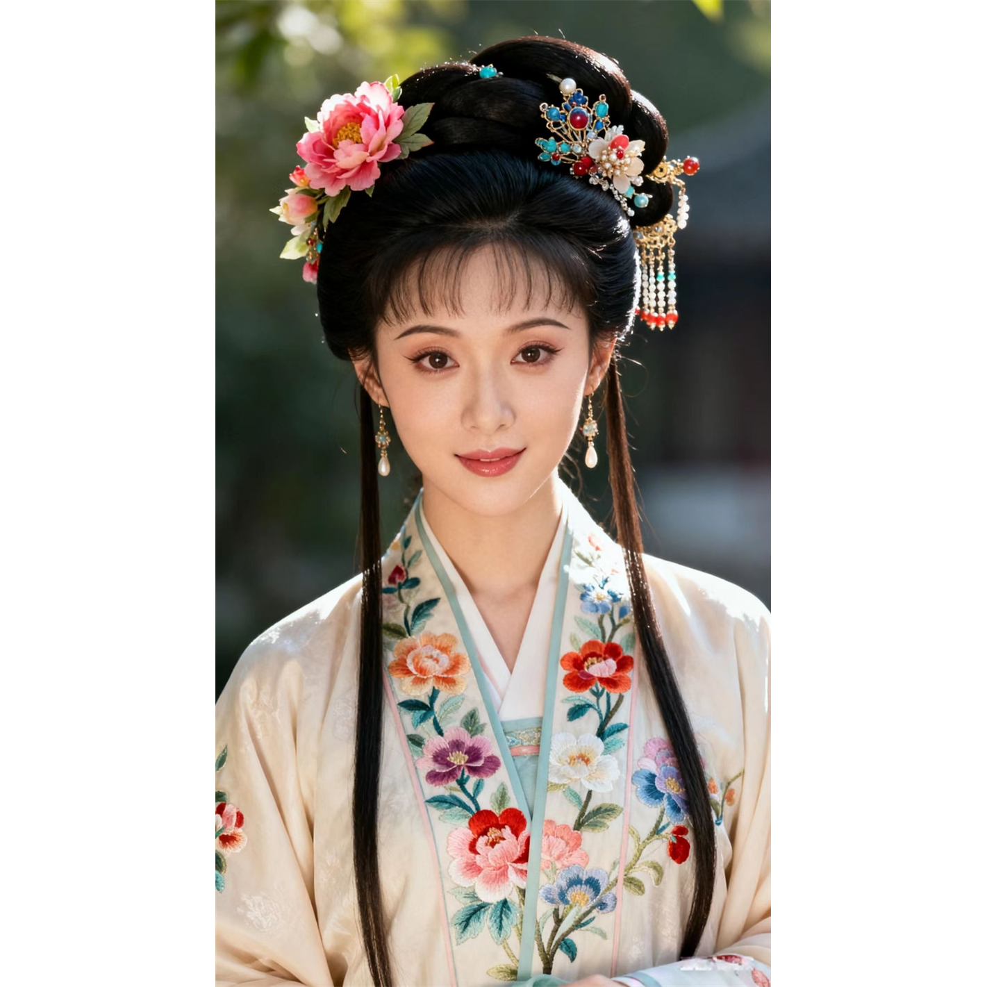 古风温柔美女贴画客厅卧室浴室墙面古代美人少妇贴纸海报防水自粘