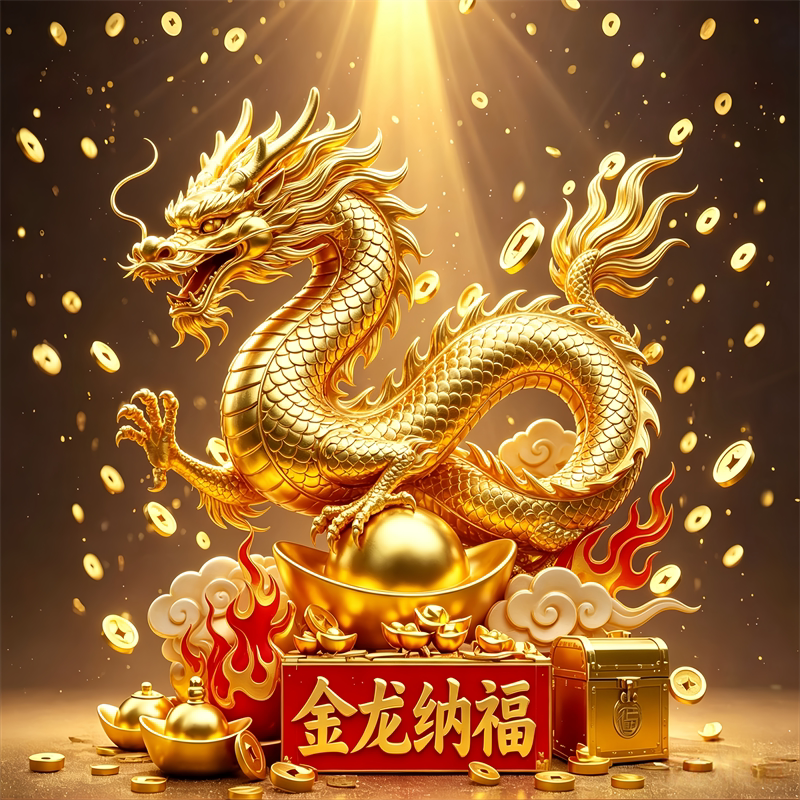 创意金龙纳福凤凰来仪贴画客厅卧软装墙贴