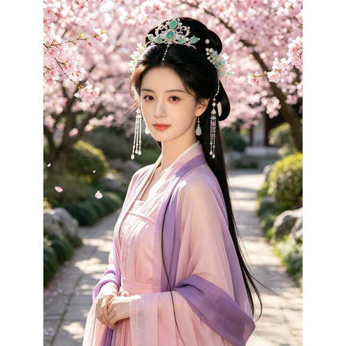 超美古风桃花美女贴画客厅卧室书房墙面装饰古装美人贴纸自粘防水 - 封面
