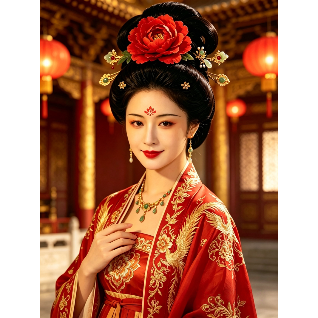 华丽古风美女海报贴画客厅卧室浴室墙面高级贴纸防水自粘贴新款