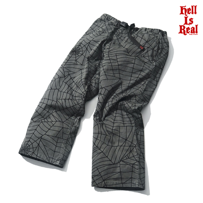 H-D  HELL IS REAL 丛林 成衣染色复古机车直筒宽松 蜘蛛网休闲裤
