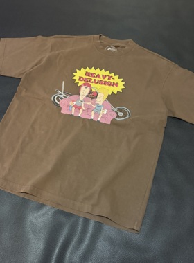 H-D HELL IS REAL 瘪四与大头蛋 复古机车 重磅小领口 短袖T恤