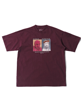 H-D  HELL IS REAL 亦正亦邪   复古重磅小领口 短袖T恤