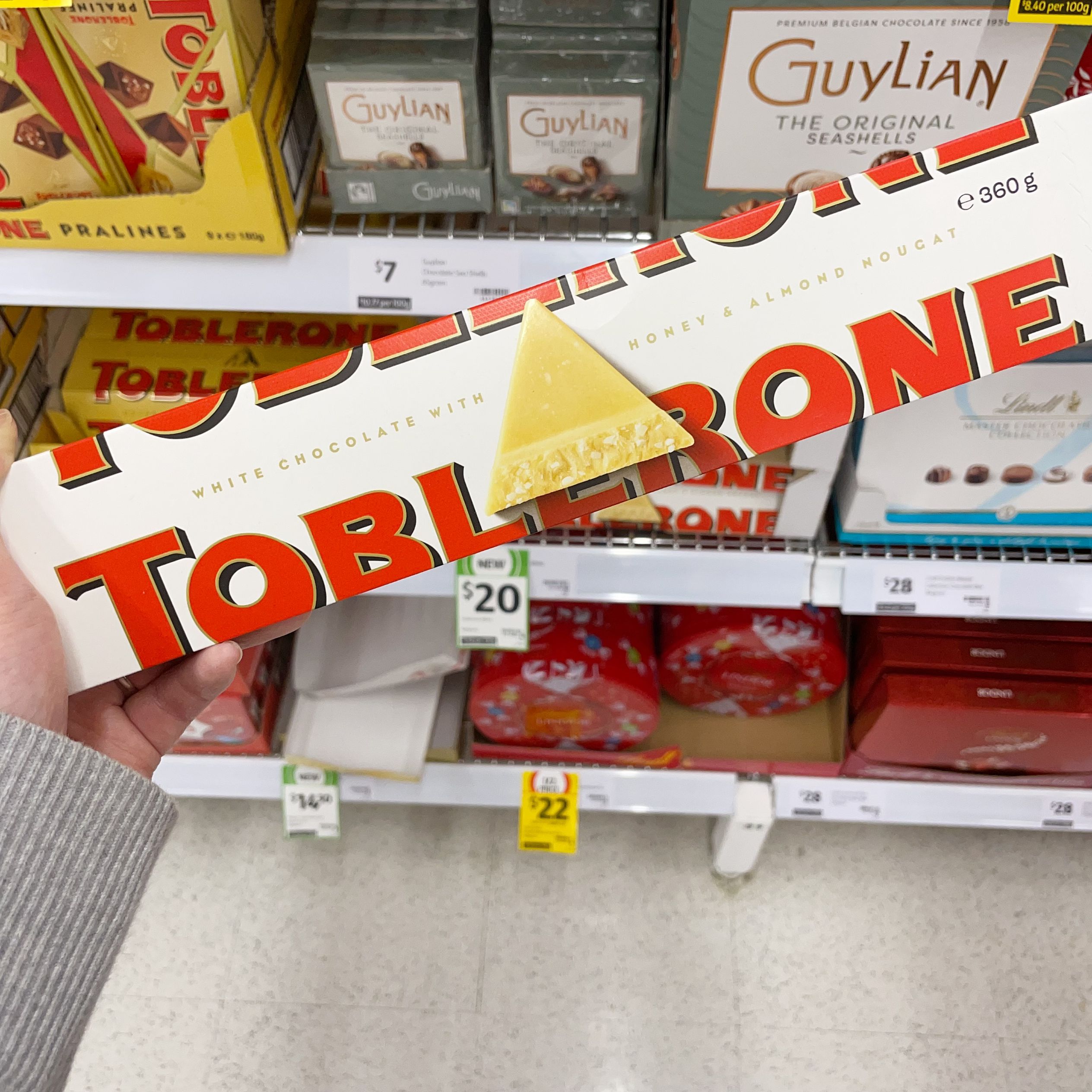 澳洲直邮Toblerone瑞士三角牛奶巧克力 蜂蜜杏仁 无反式脂肪 340g