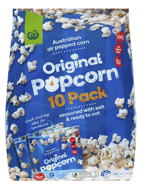 澳洲代购直邮Woolworths Popcorn超市自营爆米花 10小包礼袋
