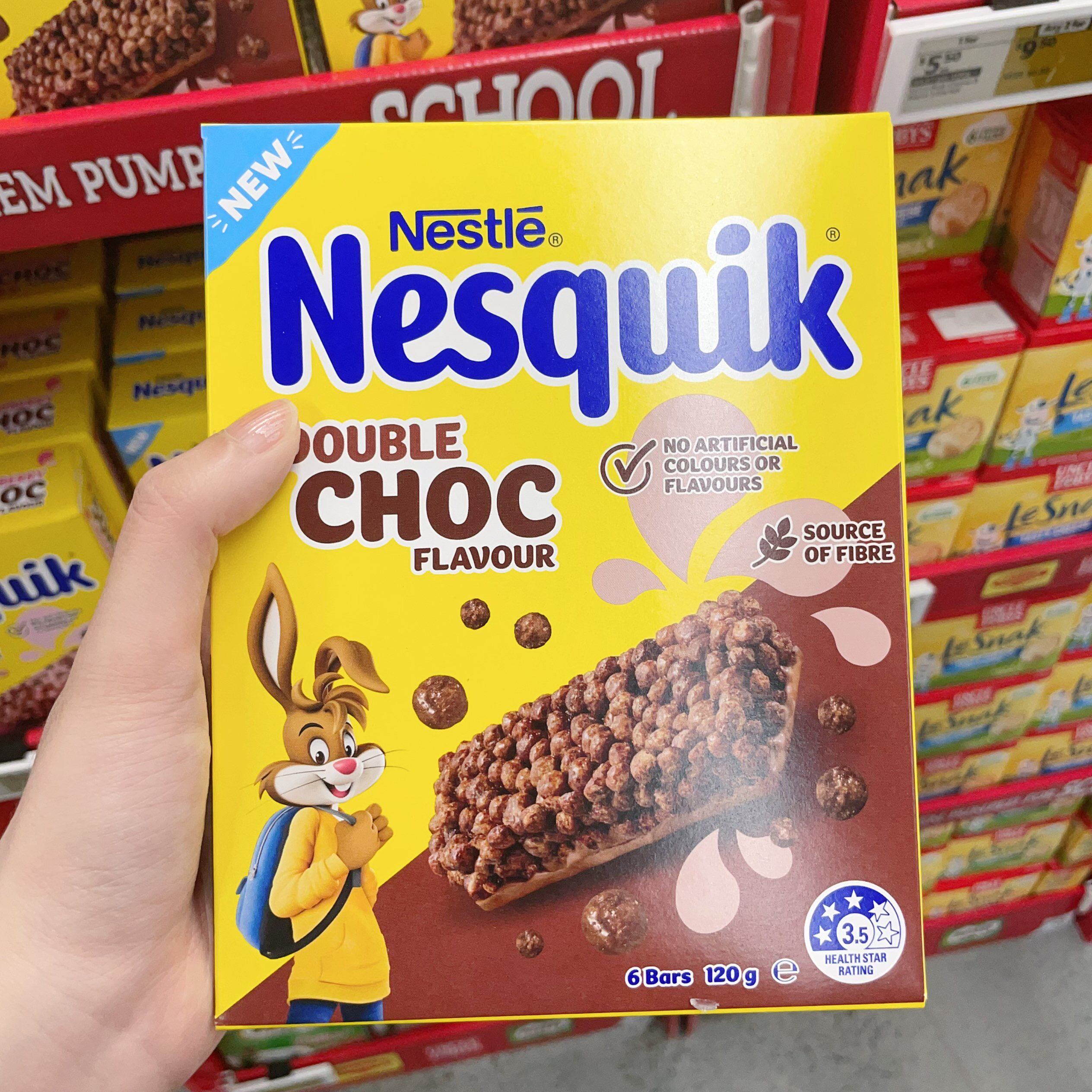 澳洲代购直邮 Nestle Nesquik 高乐高 巧克力脆香米能量棒 120g