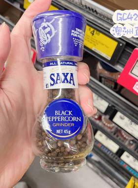 澳洲代购直邮意大利进口SAXA黑胡椒颗粒海盐四季胡椒带研磨器 45g
