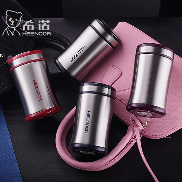 希诺保温杯正品男女士可爱304不锈钢便携杯子可爱8655 8658