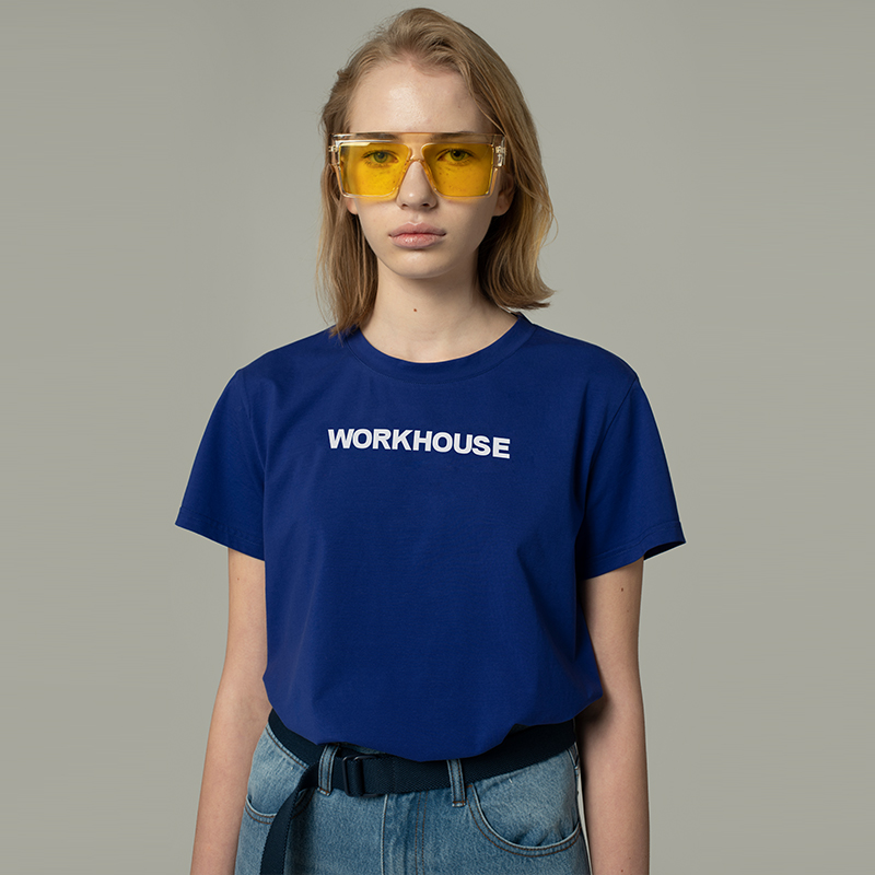 322工房纯棉t恤女新款早春短袖圆领字母印花纯色百搭打底上衣