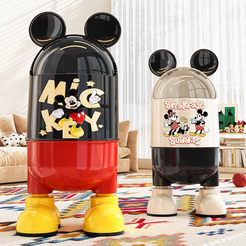 米奇联名款垃圾桶家用2026新款客厅轻奢高档大号大容量带盖高颜值